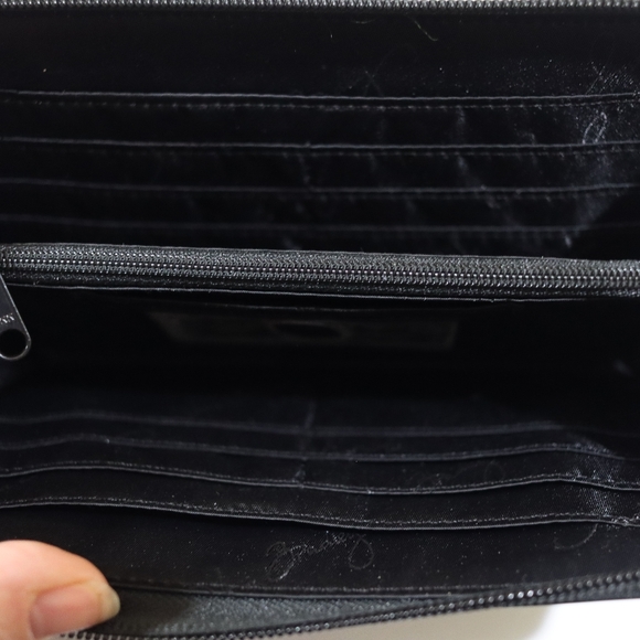 Vera Bradley Black White Laser Cut Accordion Wallet Faux Leather Compact - Picture 4 of 10